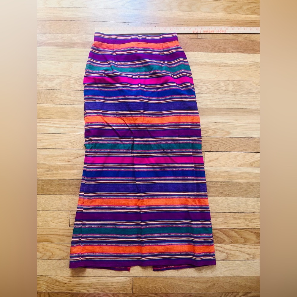 Ana's Fashions vintage serape pencil Guatemala skirt size M
Western boho